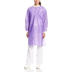 معطف مختبر ValuMax 3560PPM سهل التنفس بارد وقوي، بدون تجاعيد، احترافي يمكن التخلص منه بطول الركبة، أرجواني، M، عبوة من 10 قطع in Kuwait