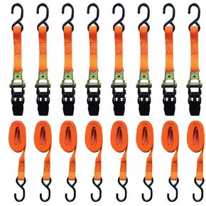 8 Pack Retractable Ratchet Straps 15 Ft - 880 lbs Load Cap with 1760 lbs Breaking Limit, Heavy Duty Auto Self Retracting Tie Down Straps for Truck, Cargo Trailer, Motorcycle, Rad & More in Saudi Arabia