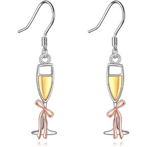 Champagne Martini Earrings Sterling Silver Martini Dangle Earrings Martini Jewelry Gifts for Women in Kuwait