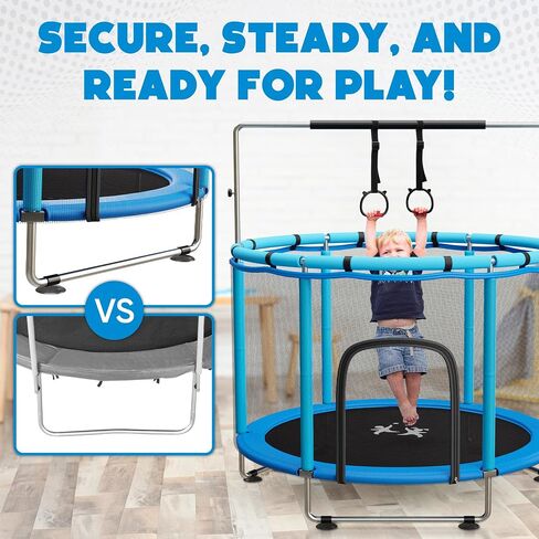 KickStart Toddler Trampoline for Kids Ages 3-8 - 5 ft Toddler Trampoline with Net, Basketball Hoop, Ocean Balls, Boxing Bag, Hammock - Indoor Trampoline for Kids, Toddler Trampoline Outdoor, Backyard in Saudi Arabia
