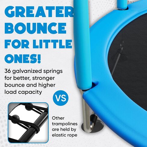 KickStart Toddler Trampoline for Kids Ages 3-8 - 5 ft Toddler Trampoline with Net, Basketball Hoop, Ocean Balls, Boxing Bag, Hammock - Indoor Trampoline for Kids, Toddler Trampoline Outdoor, Backyard in Saudi Arabia