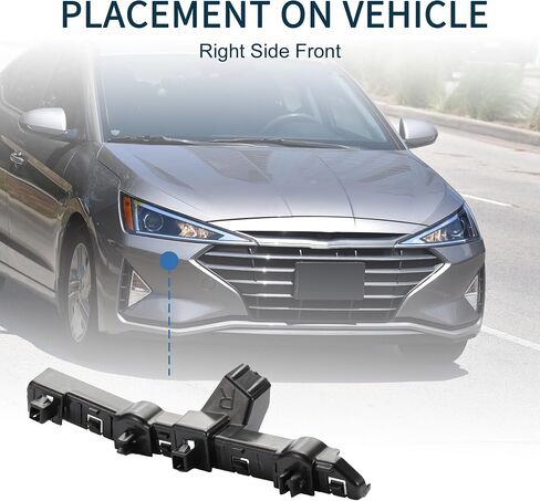 Bumper Support Bracket for Nissan Rogue Sport 2017-2022 Durable No.62222DF30A | Right Side Front Bumper Retainer Bracket Hold Mount Black 1 Pc in Saudi Arabia