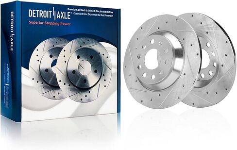 Detroit Axle - Rear Brake Rotors for VW Tiguan Jetta Audi Q3 TT Quattro Drilled and Slotted Disc Brake Rotors Replacement : 11.81" inch Brakes Rotors in Saudi Arabia