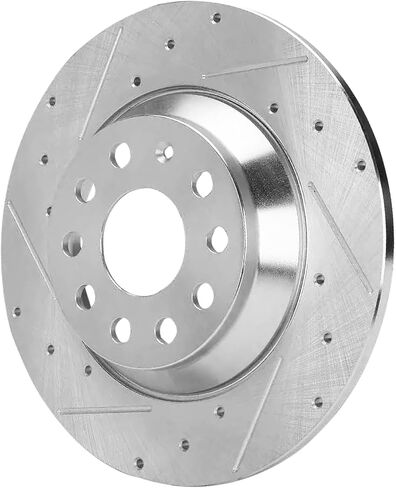 Detroit Axle - Rear Brake Rotors for VW Tiguan Jetta Audi Q3 TT Quattro Drilled and Slotted Disc Brake Rotors Replacement : 11.81" inch Brakes Rotors in Saudi Arabia