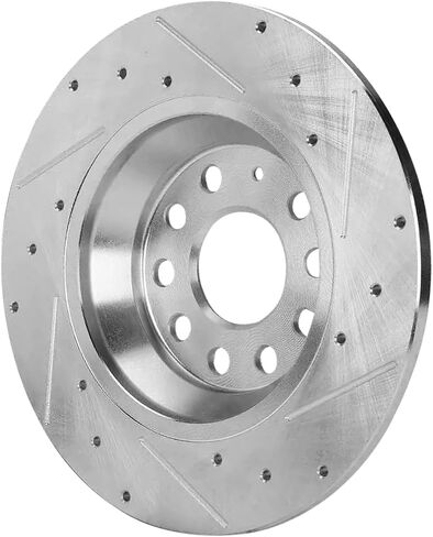 Detroit Axle - Rear Brake Rotors for VW Tiguan Jetta Audi Q3 TT Quattro Drilled and Slotted Disc Brake Rotors Replacement : 11.81" inch Brakes Rotors in Saudi Arabia