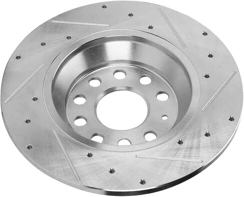 Detroit Axle - Rear Brake Rotors for VW Tiguan Jetta Audi Q3 TT Quattro Drilled and Slotted Disc Brake Rotors Replacement : 11.81" inch Brakes Rotors in Saudi Arabia
