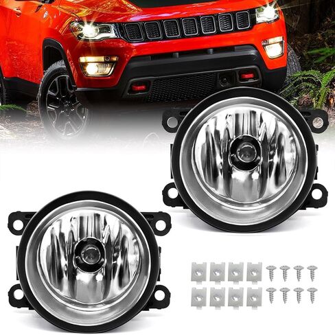 مجموعة مصابيح الضباب TOPUS مناسبة فقط لسيارة Jeep Compass 2017 2018 2019 2020 2021 جانب السائق والراكب مع مصابيح الهالوجين H11 12V/55W لاستبدال CH2592152 68202187AA in Kuwait