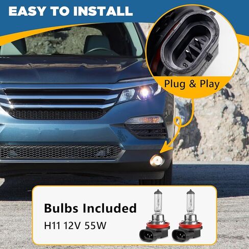 مجموعة مصابيح الضباب TOPUS مناسبة فقط لسيارة Jeep Compass 2017 2018 2019 2020 2021 جانب السائق والراكب مع مصابيح الهالوجين H11 12V/55W لاستبدال CH2592152 68202187AA in Kuwait