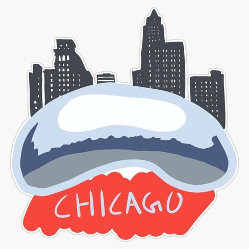 Chicago City Sticker Bumper Sticker Vinyl Decal 5" in Saudi Arabia