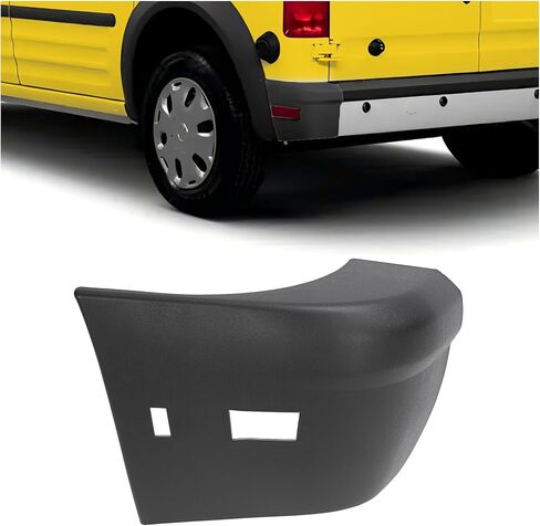 HECASA Rear Bumper End Cap Compatible with 2010-2013 Ford Transit Connect (XL, XLT/XLT Premium) FO1105133 FO1104133 9T1Z17F774CA 9T1Z17F774CB Pair PP Plastic Black Replacement Only in Saudi Arabia