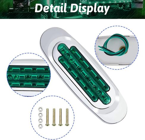 Biqing [High/Low Brightness] 2PCS 6.4 Inch LED Blue Side Marker Lights 16LED Surface Mount Clearance Lights 24V Front Rear Side Marker w/Bezel for Trailer Truck Lorry RV Turn Signal Bulbs in Saudi Arabia