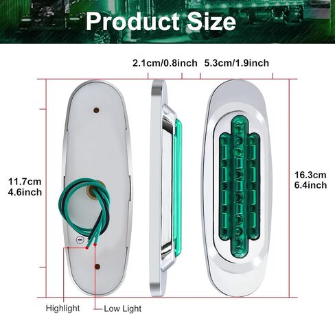 Biqing [High/Low Brightness] 2PCS 6.4 Inch LED Blue Side Marker Lights 16LED Surface Mount Clearance Lights 24V Front Rear Side Marker w/Bezel for Trailer Truck Lorry RV Turn Signal Bulbs in Saudi Arabia