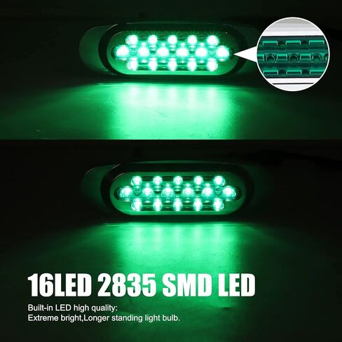 Biqing [High/Low Brightness] 2PCS 6.4 Inch LED Blue Side Marker Lights 16LED Surface Mount Clearance Lights 24V Front Rear Side Marker w/Bezel for Trailer Truck Lorry RV Turn Signal Bulbs in Saudi Arabia