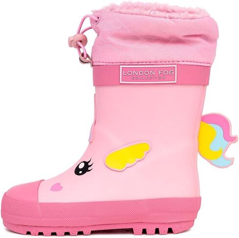 Toby Toddler Waterproof Snow Boots Kids Rain Boots - Sherpa Lined Winter Warm Boots for Boys and Girls - Dinosaur, Firetruck, Construction, Size 5 - 10 Toddler Boy and Girl Rubber Kids Rain Boots in Saudi Arabia