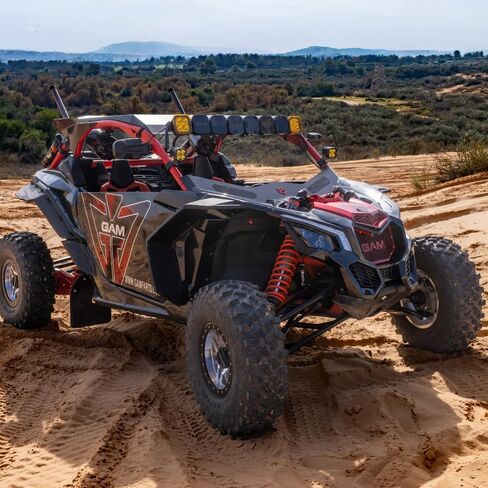 شواية أمامية GAM لسيارة Can Am Maverick X3 2017-2021 جميع واقيات الرادياتير أزرق/أحمر/برتقالي (أحمر) in Kuwait