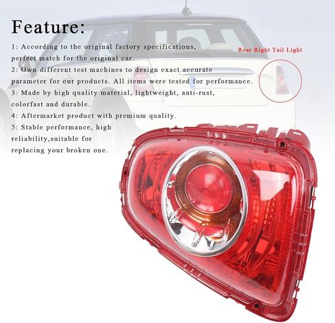 مصباح خلفي يسار من Areyourshop لسيارة MINI Cooper MINI R56 LCI(03/2010-11/2013)، Cabrio R57 LCI(05/2010-06/2015)، كوبيه R58(12/2010-04/2015)، رودستر R59(01/2011-04/2015) in Saudi Arabia