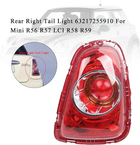 مصباح خلفي يسار من Areyourshop لسيارة MINI Cooper MINI R56 LCI(03/2010-11/2013)، Cabrio R57 LCI(05/2010-06/2015)، كوبيه R58(12/2010-04/2015)، رودستر R59(01/2011-04/2015) in Saudi Arabia