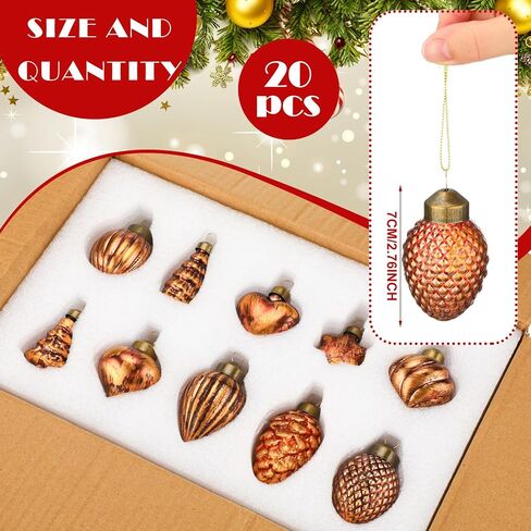 30 Pack Christmas Vintage Retro Glass Ornaments Bulk Antique Mercury Glass Ornaments Hand Blown Glass Ball Ornaments Small Multi Colored Christmas Ornaments Decor for Christmas Tree in Kuwait