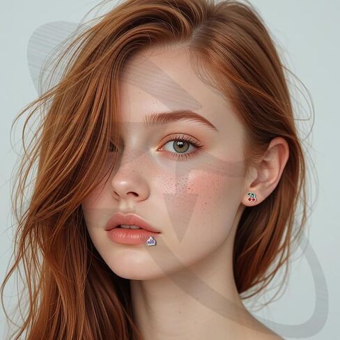 ZS 6 قطع من الفولاذ المقاوم للصدأ بخيط داخلي على شكل البطيخ الكرز من أجل Tragus Helix Conch، 16G/18G لطيف ميدوسا لابريت الشفاه الأنف مونرو ثقب المجوهرات للنساء والرجال in Kuwait