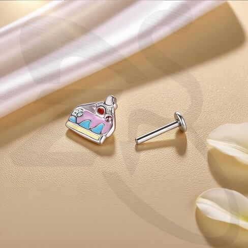 ZS 6 قطع من الفولاذ المقاوم للصدأ بخيط داخلي على شكل البطيخ الكرز من أجل Tragus Helix Conch، 16G/18G لطيف ميدوسا لابريت الشفاه الأنف مونرو ثقب المجوهرات للنساء والرجال in Kuwait