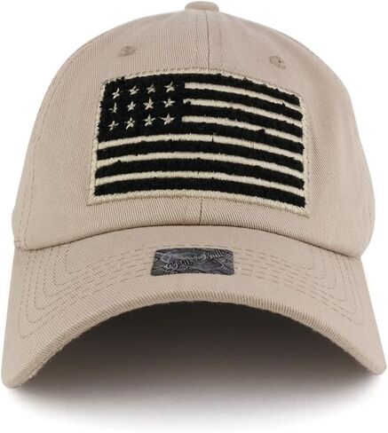 Trendy Apparel Shop U.S. American Flag Embroidered Cotton Adjustable Baseball Cap in Saudi Arabia