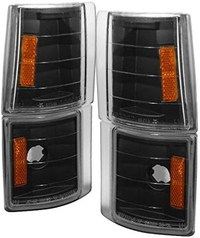 Fits GMC 94-99 C10 Yukon C/K Suburban Pickup Corner Lights Signal Lamp Black w/Amber in Saudi Arabia