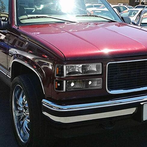 Fits GMC 94-99 C10 Yukon C/K Suburban Pickup Corner Lights Signal Lamp Black w/Amber in Saudi Arabia