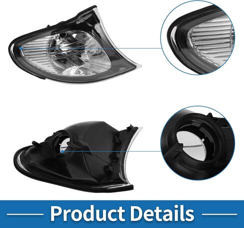 الجانب الأيمن غطاء إشارة الزاوية رقم 63137165860 مصباح ضوء الزاوية عدسة لسيارات BMW 3 Series 2002-2005 بلاستيك شفاف مقاوم للماء in Kuwait
