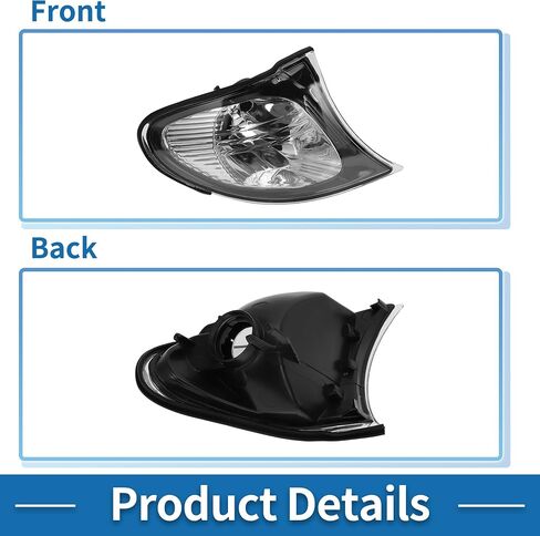 الجانب الأيمن غطاء إشارة الزاوية رقم 63137165860 مصباح ضوء الزاوية عدسة لسيارات BMW 3 Series 2002-2005 بلاستيك شفاف مقاوم للماء in Kuwait
