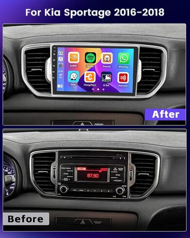 Hikity 4+64G Car Radio Stereo for Kia Sportage KX5 2016 2017 2018 Radio with 9 Inch Touch Screen, Carplay/Android Auto GPS Navigation/Mirror Link/DSP/Bluetooth+AHD Backup Camera in Saudi Arabia