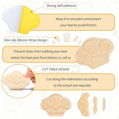 4 أزواج من مقابض الكعب، وسائد بطانة للكعب، حشوات للأحذية الفضفاضة، حشوات حماية للكعب، وسادة للبثور، أحذية مريحة كبيرة جدًا، حشوات للنساء والرجال، توقف عن الانزلاق والبثور (أسود) in Kuwait
