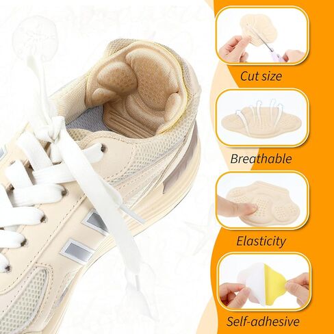 4 أزواج من مقابض الكعب، وسائد بطانة للكعب، حشوات للأحذية الفضفاضة، حشوات حماية للكعب، وسادة للبثور، أحذية مريحة كبيرة جدًا، حشوات للنساء والرجال، توقف عن الانزلاق والبثور (أسود) in Kuwait