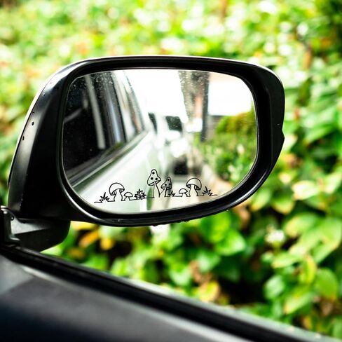 3pcs Rearview Mirror Decal, Cute Mushroom Car Rear View Mirror Stickers Decorative Car Stickers Auto Window Decal for Women Cars Accessories for Motorcycle Truck Laptop Decoration in Saudi Arabia