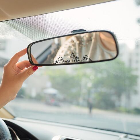 3pcs Rearview Mirror Decal, Cute Mushroom Car Rear View Mirror Stickers Decorative Car Stickers Auto Window Decal for Women Cars Accessories for Motorcycle Truck Laptop Decoration in Saudi Arabia