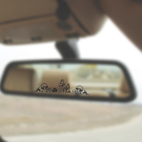 3pcs Rearview Mirror Decal, Cute Mushroom Car Rear View Mirror Stickers Decorative Car Stickers Auto Window Decal for Women Cars Accessories for Motorcycle Truck Laptop Decoration in Saudi Arabia