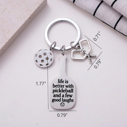 Pickleball Gift, Pickleball Paddle Pendant Keychain, PB Lover Gift, Pickleballs Teams Accessory for Birthday, Retire in Saudi Arabia