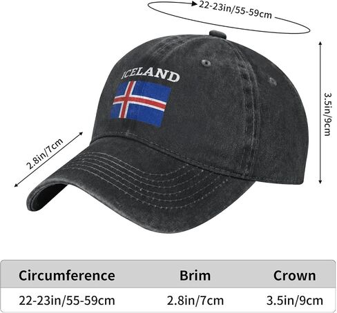 Flag of Iceland Baseball Cap Dad Hat Adjustable Classic Cotton Low Profile Hat Men Women in Saudi Arabia