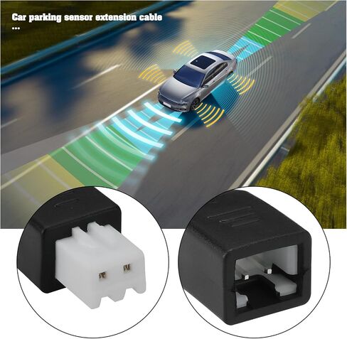eMagTech 1Pc 2Pin Car Reversing Radar Extension Cable Radar Sensor Kit Suitable for Car Auto Parking Cable Line Extension Cord Kit Black (4.5m) in Saudi Arabia