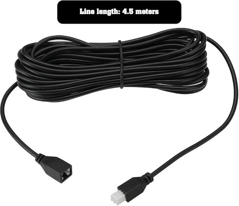 eMagTech 1Pc 2Pin Car Reversing Radar Extension Cable Radar Sensor Kit Suitable for Car Auto Parking Cable Line Extension Cord Kit Black (4.5m) in Saudi Arabia
