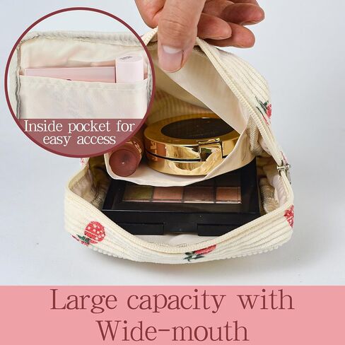 Small Pouches for Purse Cute Mini Cosmetic Bag with Zipper Aesthetic Corduroy Makeup Bags Toiletry Bag in Saudi Arabia