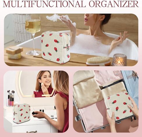 Small Pouches for Purse Cute Mini Cosmetic Bag with Zipper Aesthetic Corduroy Makeup Bags Toiletry Bag in Saudi Arabia