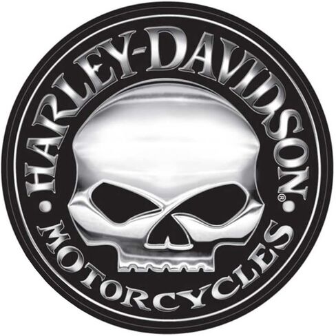 ملصق Harley-Davidson، شعار جمجمة Willie G فضي، مقاس X-Large 29 بوصة CG4331 in Saudi Arabia