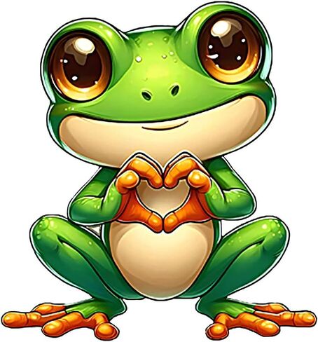 2 قطعة ملصقات الفينيل الضفدع لطيف مع نمط القلب الشارات للماء لسيارة شاحنة الوفير دراجة نارية محمول جدار للإزالة دائم الفن A-61 in Kuwait