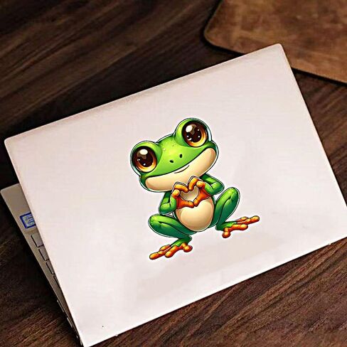 2 قطعة ملصقات الفينيل الضفدع لطيف مع نمط القلب الشارات للماء لسيارة شاحنة الوفير دراجة نارية محمول جدار للإزالة دائم الفن A-61 in Kuwait