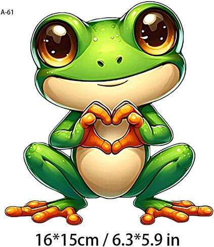 2 قطعة ملصقات الفينيل الضفدع لطيف مع نمط القلب الشارات للماء لسيارة شاحنة الوفير دراجة نارية محمول جدار للإزالة دائم الفن A-61 in Kuwait