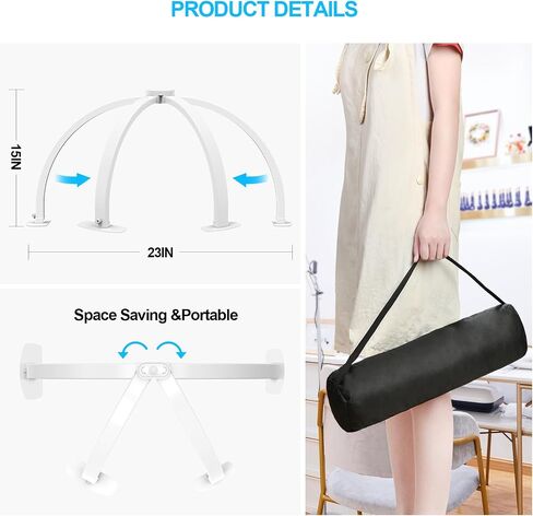 Foldable Large Half Moon LED Light for Table Nail Desk with Phone Stand, Upgrade Arch Light for Nail Techs with Wire Controller for Manicure Tattoo Beauty (White, Large) in Saudi Arabia