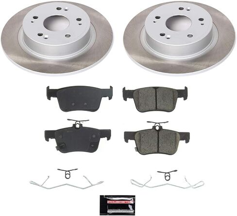 Power Stop SC8063 Rear Brake Kit With Semi-Coated Brake Rotors and Ceramic Brake Pads & Hardware For 2018 2019 2020 2021 2022 Honda Accord [Application Specific] in Saudi Arabia