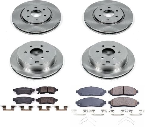 Power Stop KOE8358 Autospecialty Front and Rear Replacement Brake Kit-OE Brake Rotors & Ceramic Brake Pads For Nissan Frontier 2016-2022 [Model Specific] in Saudi Arabia