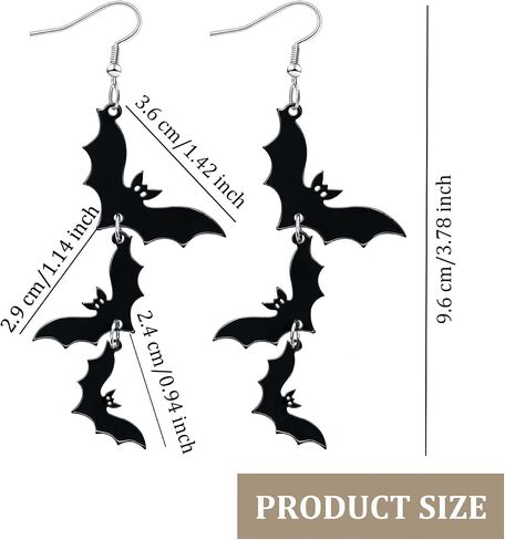 Halloween Earrings Black Skull Bat Dangle Earrings for Women Funny Spooky Ghost Earring Long Tassels Pumpkin Drop Earrings Halloween Gifts for Holiday Costume Party Jewelry in Saudi Arabia