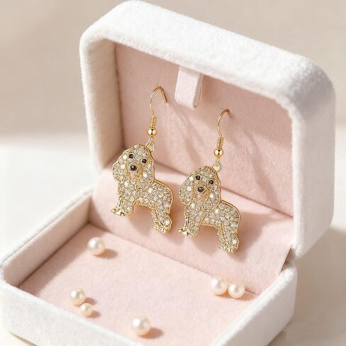 أقراط كريستال على شكل كلب للنساء، أقراط ساحرة للكلاب الأليفة، مجوهرات يومية لمحبي الحيوانات in Kuwait